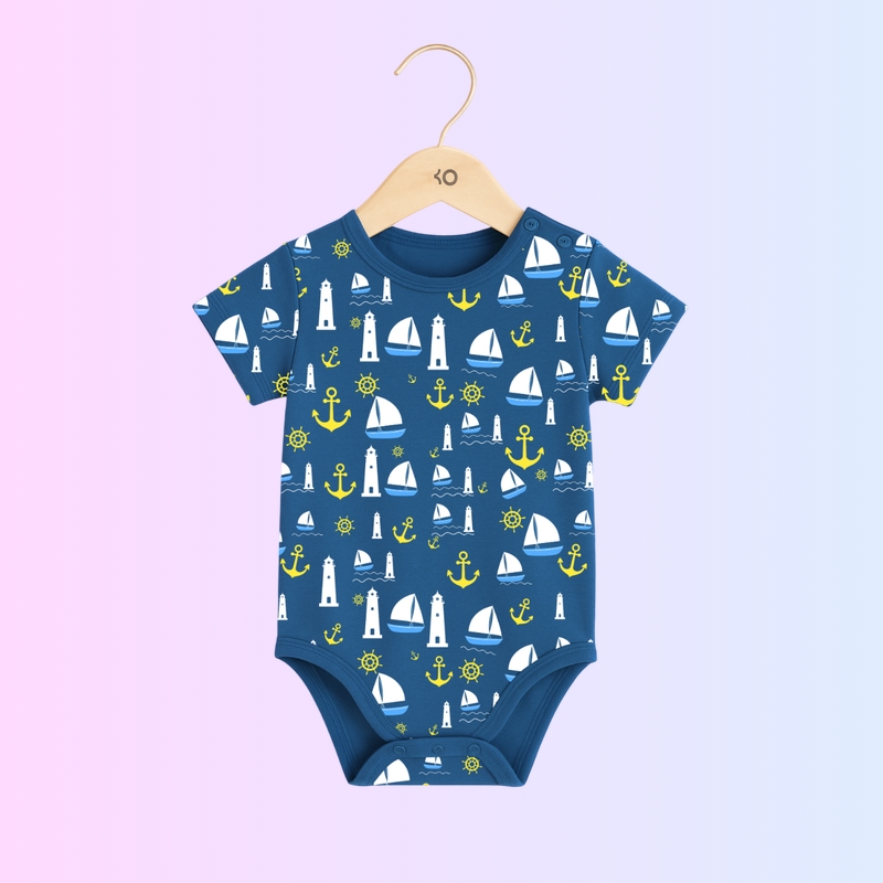 Storm Blue Rompers - Nautical Design