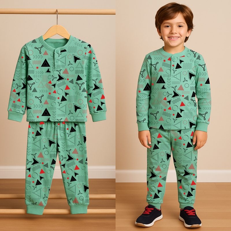 Mint Pajama Set - Geometric Dreams