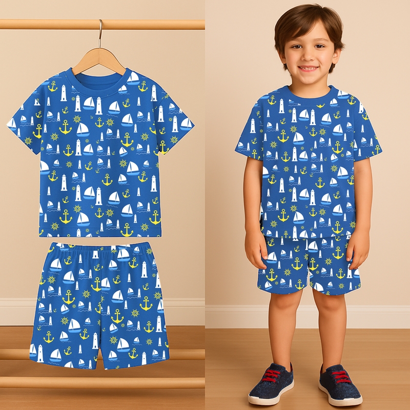 Blue Co-ord Sets - Nautical Design (Oversized)