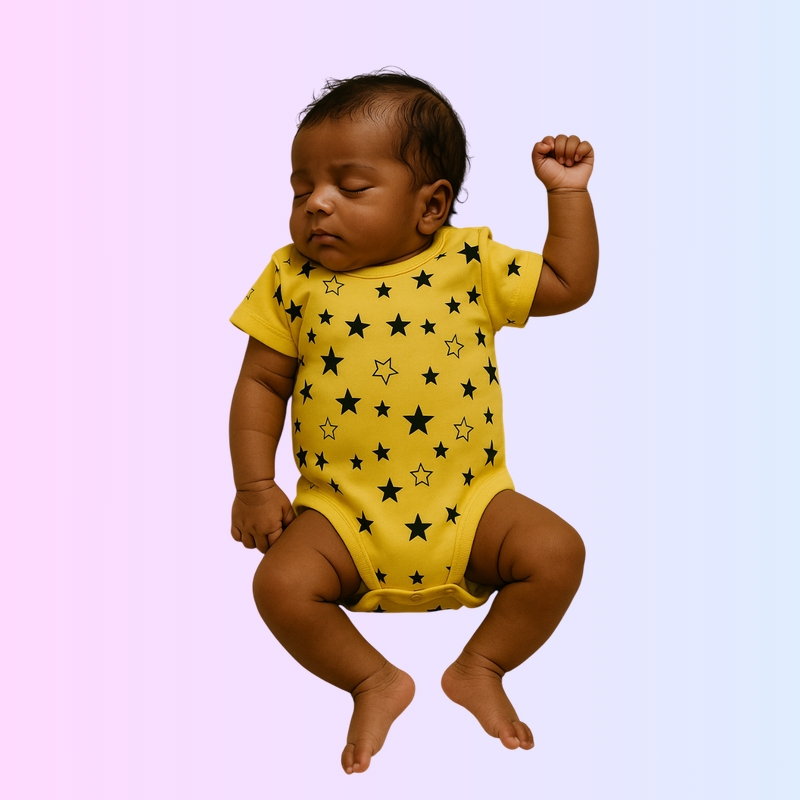 Yellow Rompers - Star Design