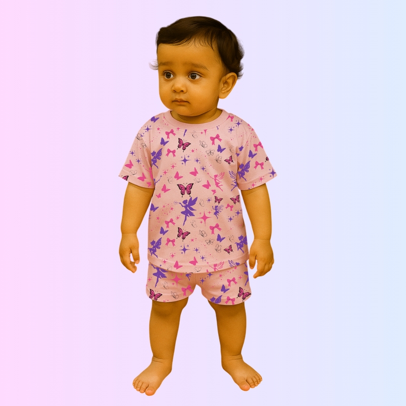 Pink Co-ord Sets - Butterfly Garden Design (Oversized)