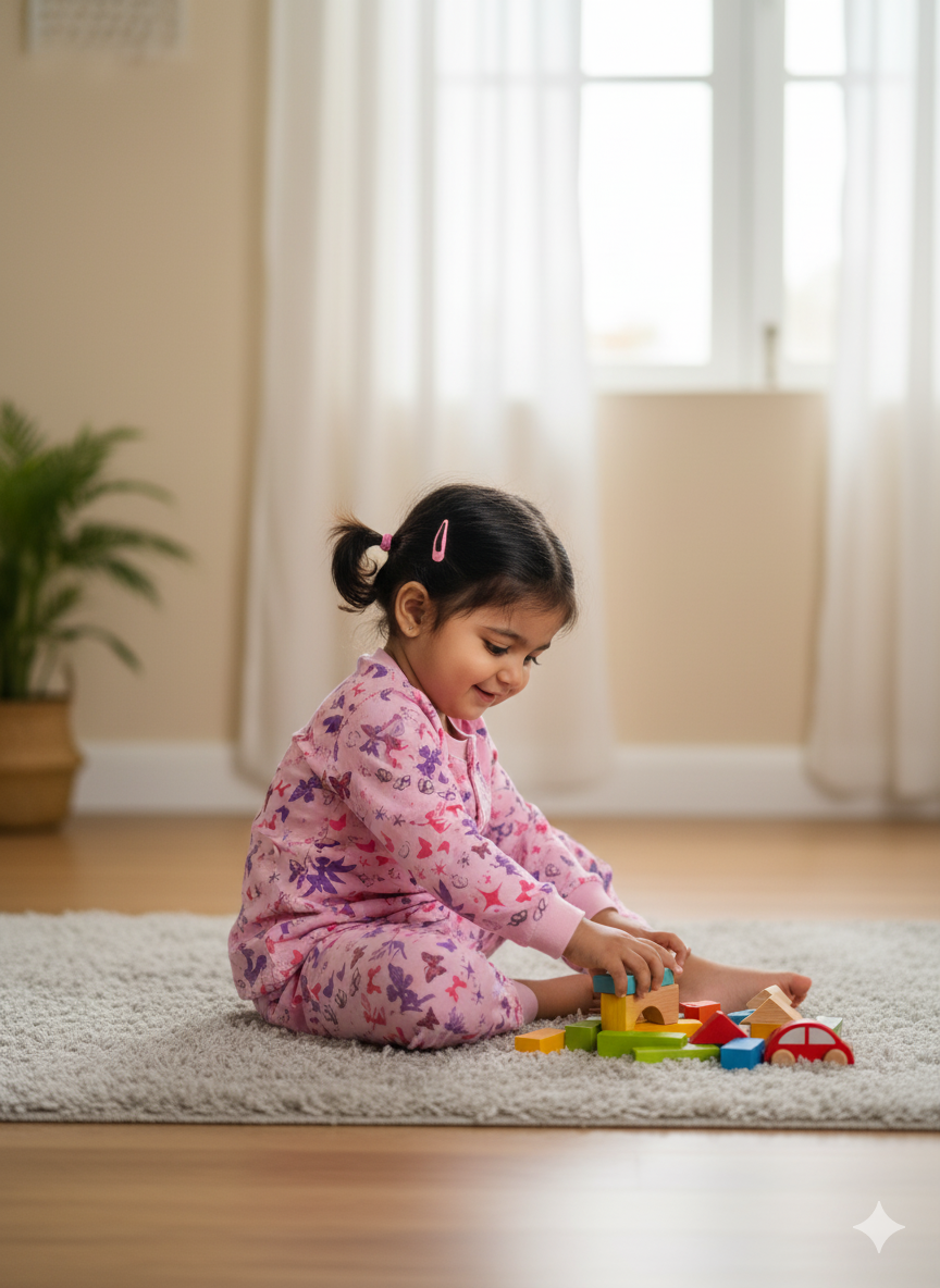 Soft Pink Night Suit - Fairy Tale Design