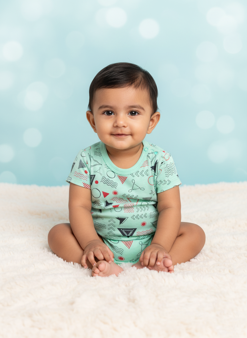 Mint Rompers - Geometric Dreams