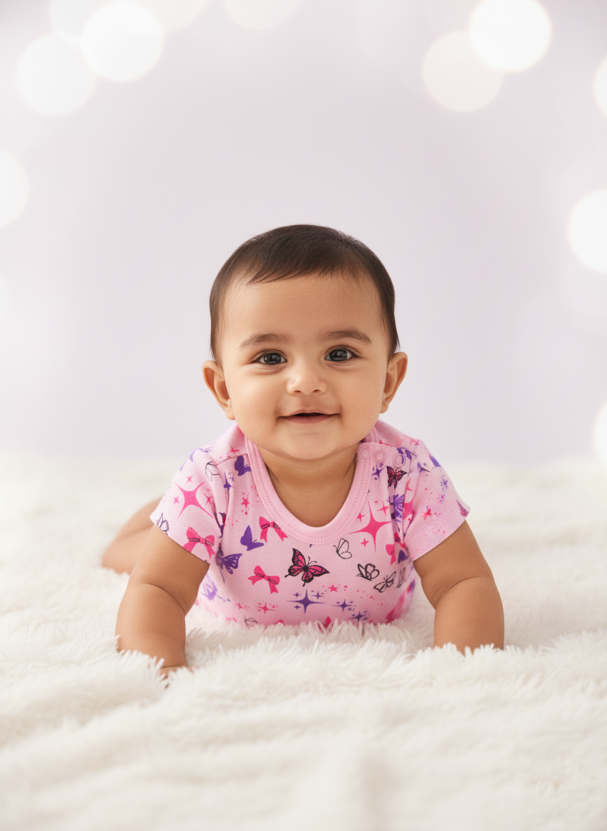 Soft Pink Rompers - Fairy Tale Design