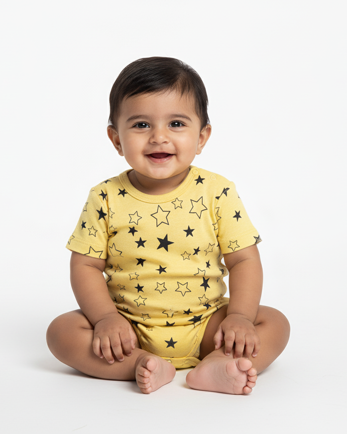 Yellow Rompers - Star Design