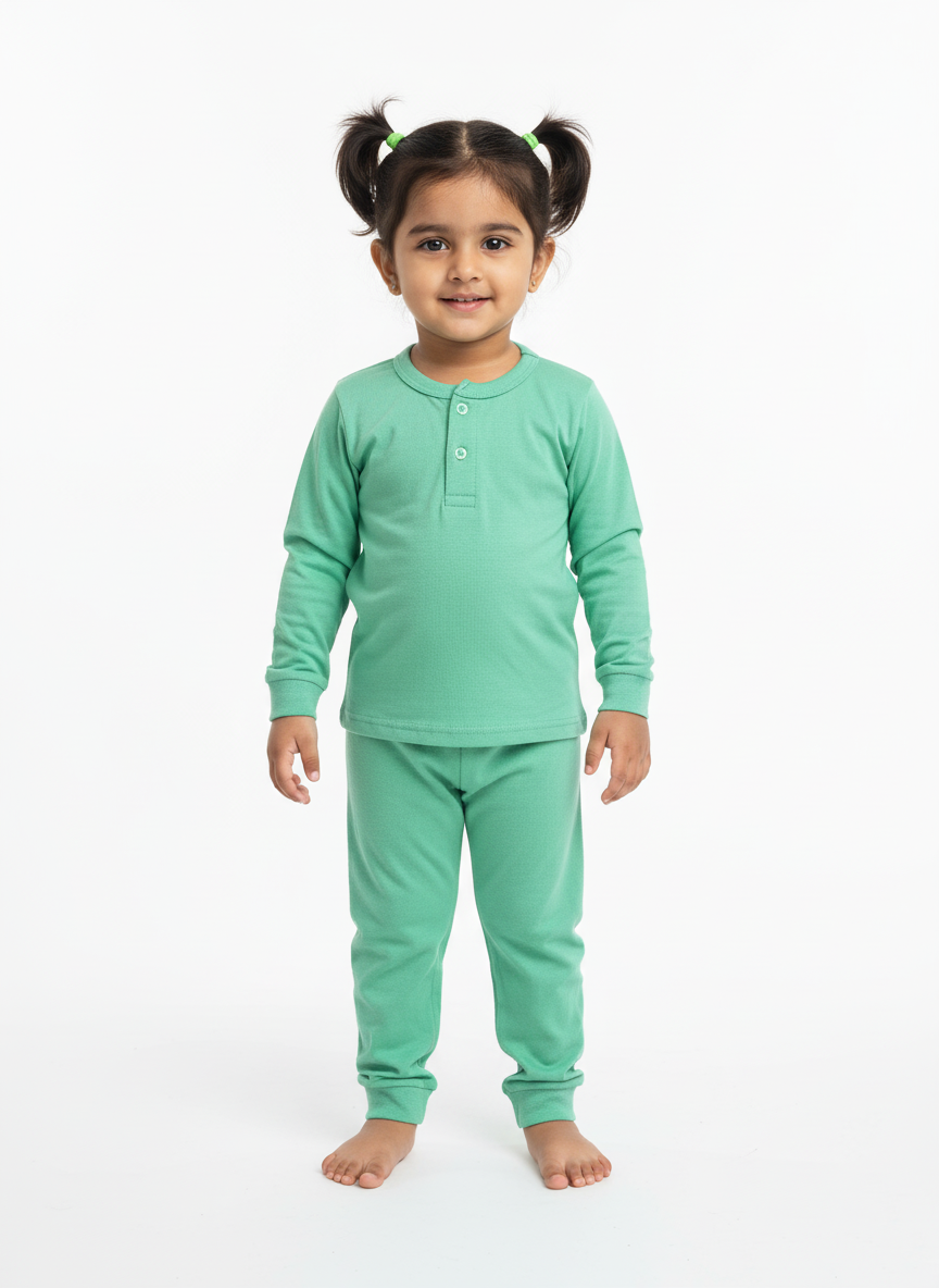 Attire Kids – Mint Plain Night Suit