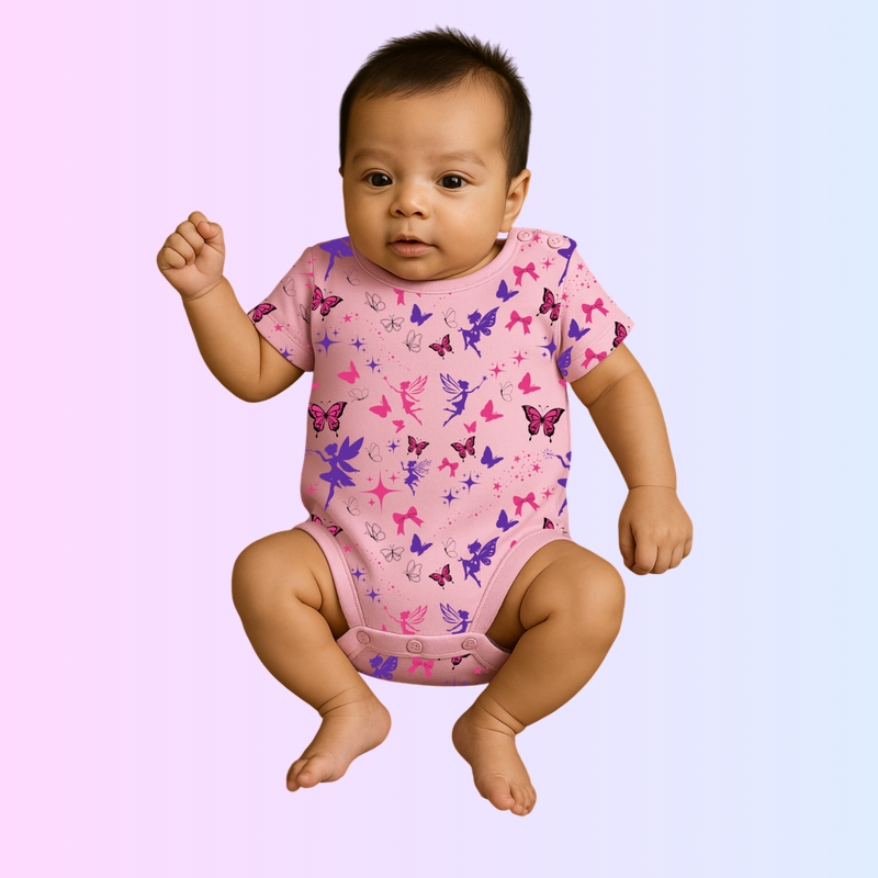 Soft Pink Rompers - Fairy Tale Design
