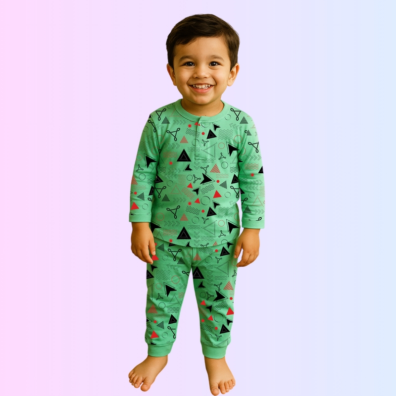 Mint Pajama Set - Geometric Dreams