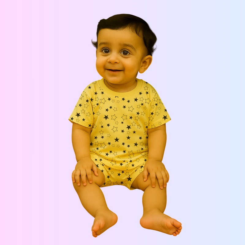 Yellow Co-ord Sets - Star Design (Oversized)